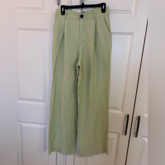 Zara Pants - Zara Light Green Pleated Trousers